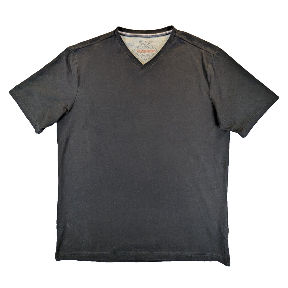 Weatherproof Vintage T-Shirt Mens Medium Short Sleeve Black V-Neck Casual